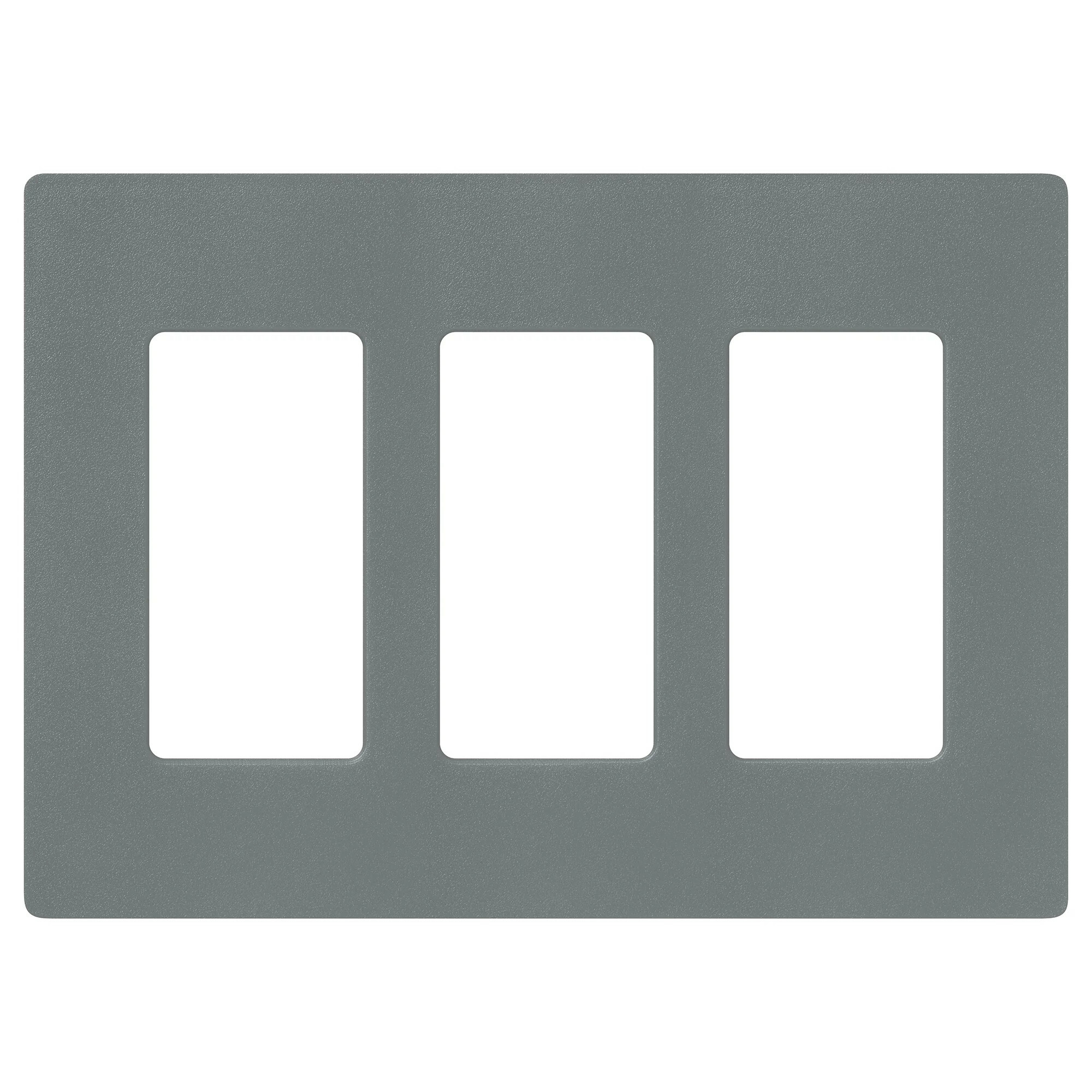 Claro Wallplate, Satin Finish, Three-gang in slate