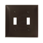 2-Gang Toggle Device Switch Wallplate, Standard Size, Brown