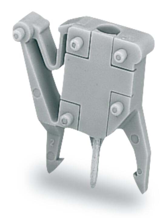 Test plug adapter; suitable for 255, 256, 257 Series PCB terminal blocks; 1-pole; Pin spacing 10 mm / 0.394 in; gray