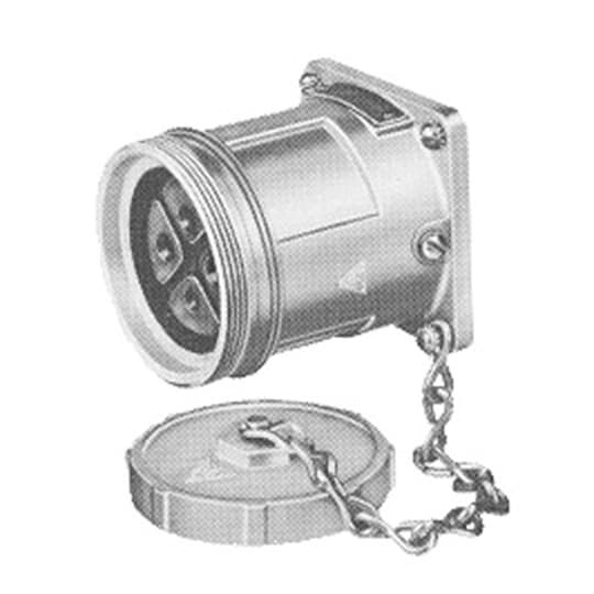 J-Line Basic Receptacle Watertight (Screw Cover), 100 Amp, 3 Pole 4 , with 1.5 Inch Bushing I.D.