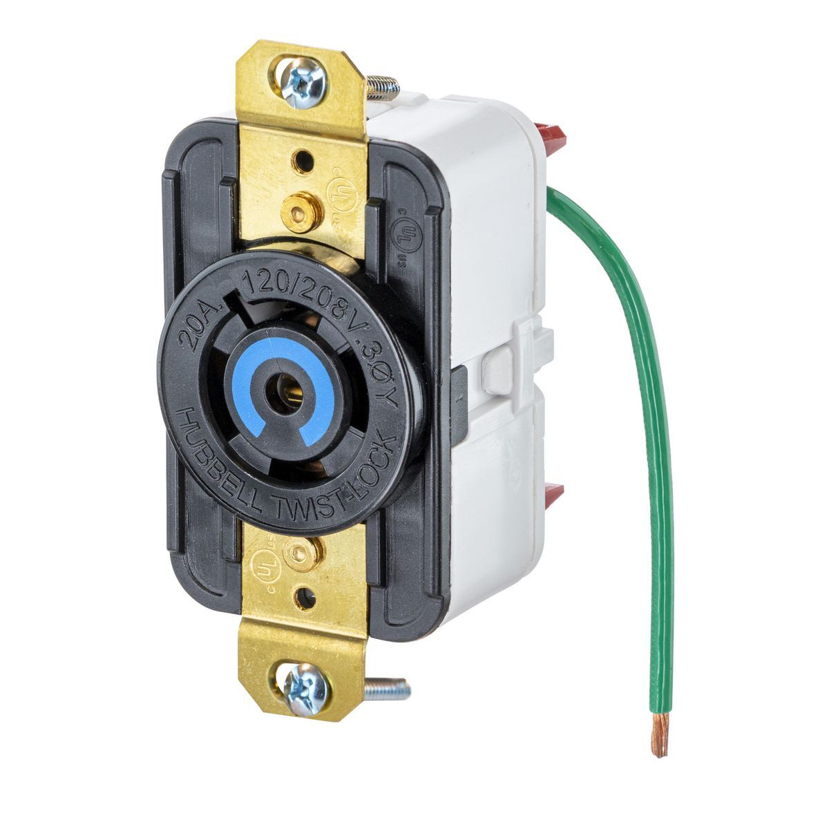 EdgeConnect Twist-Lock Receptacle, 20A 3PH 120/208V, L21-20R, BK, with Spring Termination