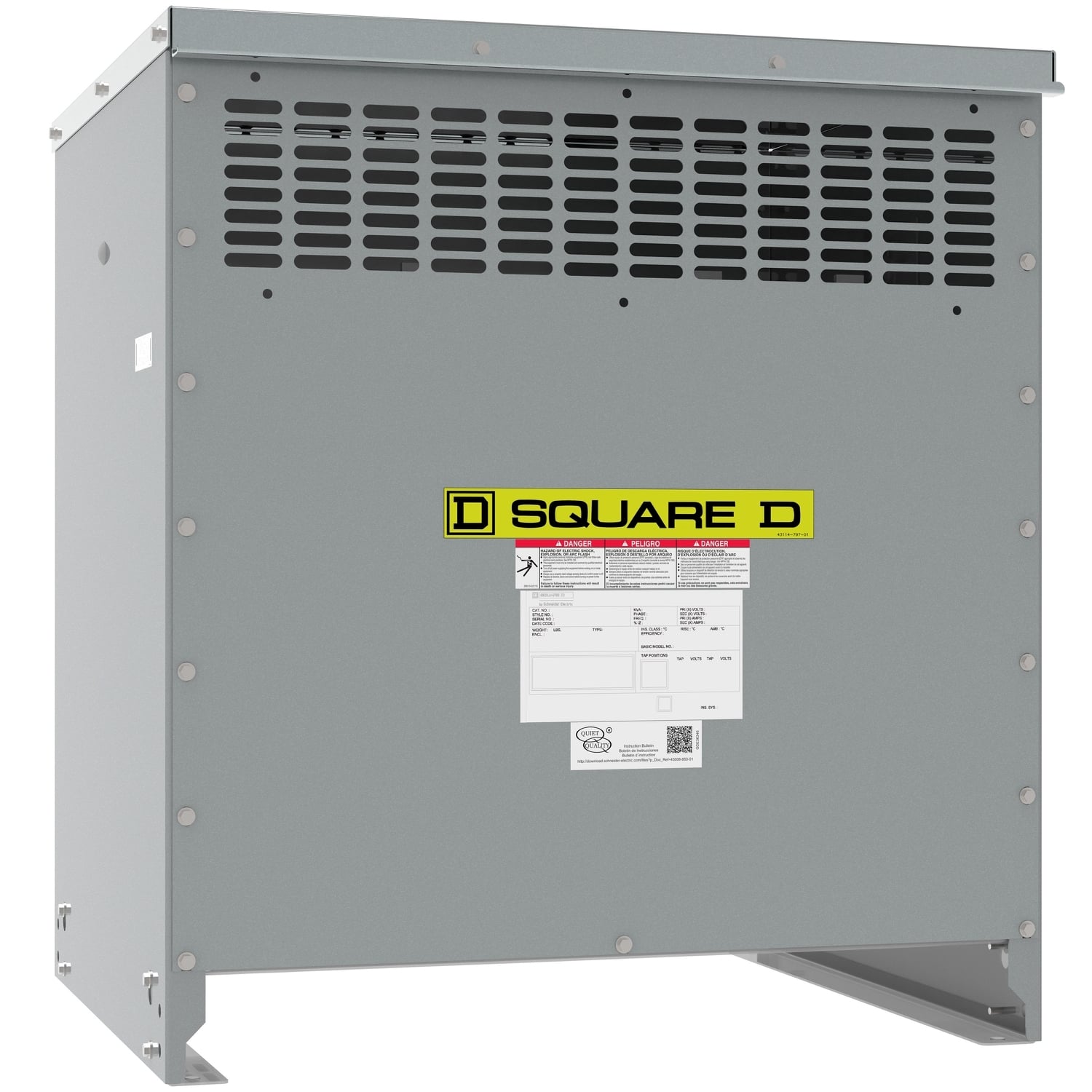 Transformer, dry type, DOE 2016, 75kVA, 3 phase, 240V delta primary, 480Y/277V secondary, 20M, 150C rise