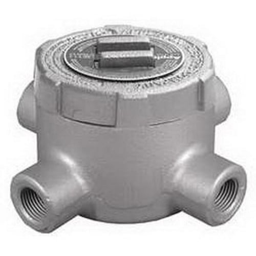 Unilets; GU Conduit Outlet Box; 19 Cubic-Inch, Zinc Electroplated Dichromate Epoxy Powder-Coated Malleable Iron