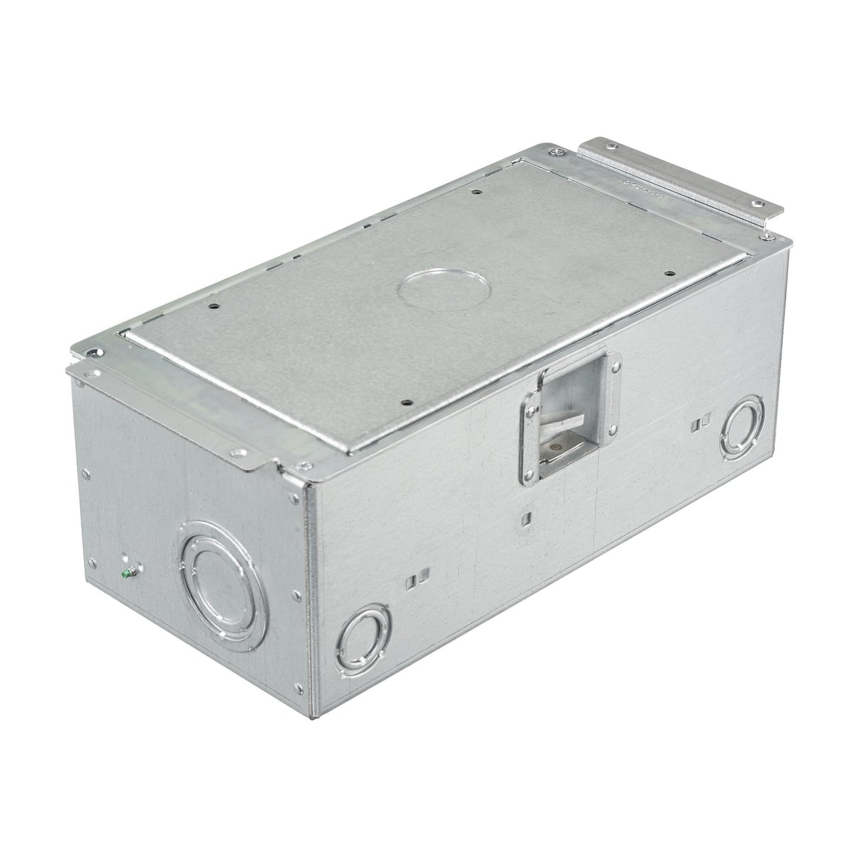 Raised Access or Wood Floorboxes, Galvanized Stamped Steel Box, Recessed, 2-Gang AFB Series, 5.50" Deep Rectangular Box with Installation Cover