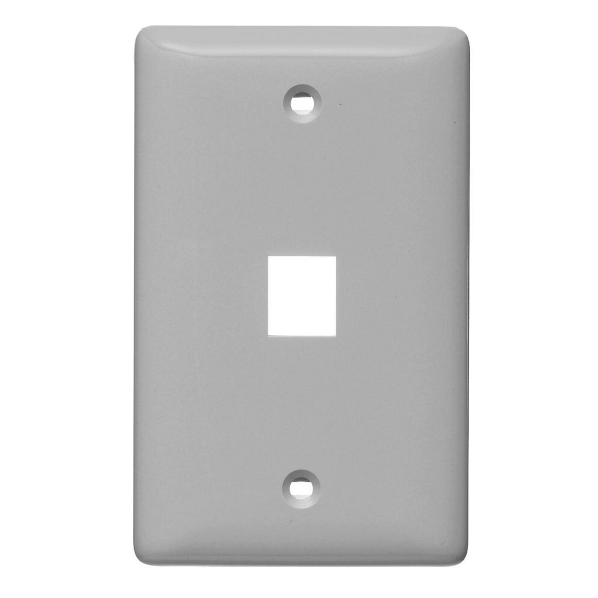 Plate, Wall, Label-Less, 1-Gang, 1- Port, Gray