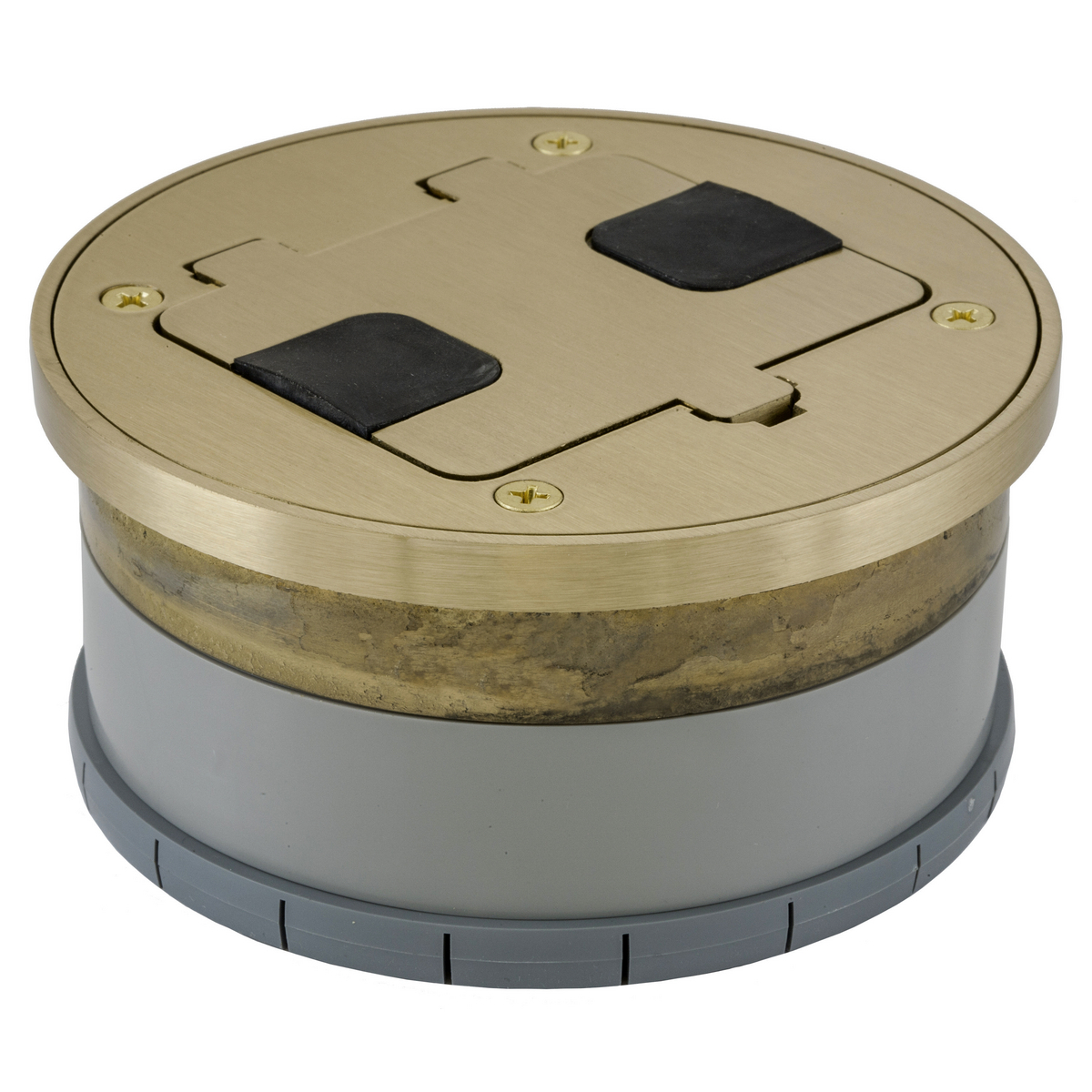 Floor Boxes, Flange and Door Assembly, Tile Trim, Brass