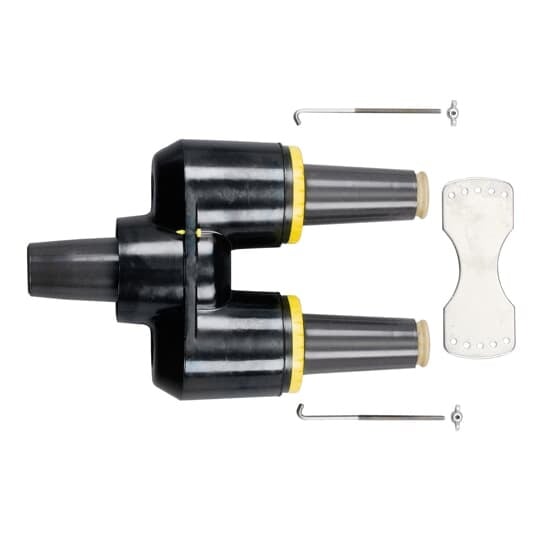15kV 200 Amp, Loadbreak Feed-Thru Insert, Fully rotatable for 360 degree positioning. Includes bail assembly to secure feed-thru insert to bushing well.