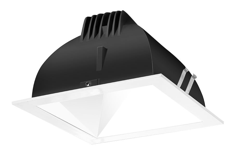 Recessed Downlights 12 Lumens Ndled4Sd 4 Inch Square Universal Dimming 50 Degree Beam Spread 3000K 80CRI White Cone White Trim