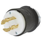 Twist-Lock Edge Plug with Spring Termination, 30A, 3P 480V, L16-30P, Black and White Nylon