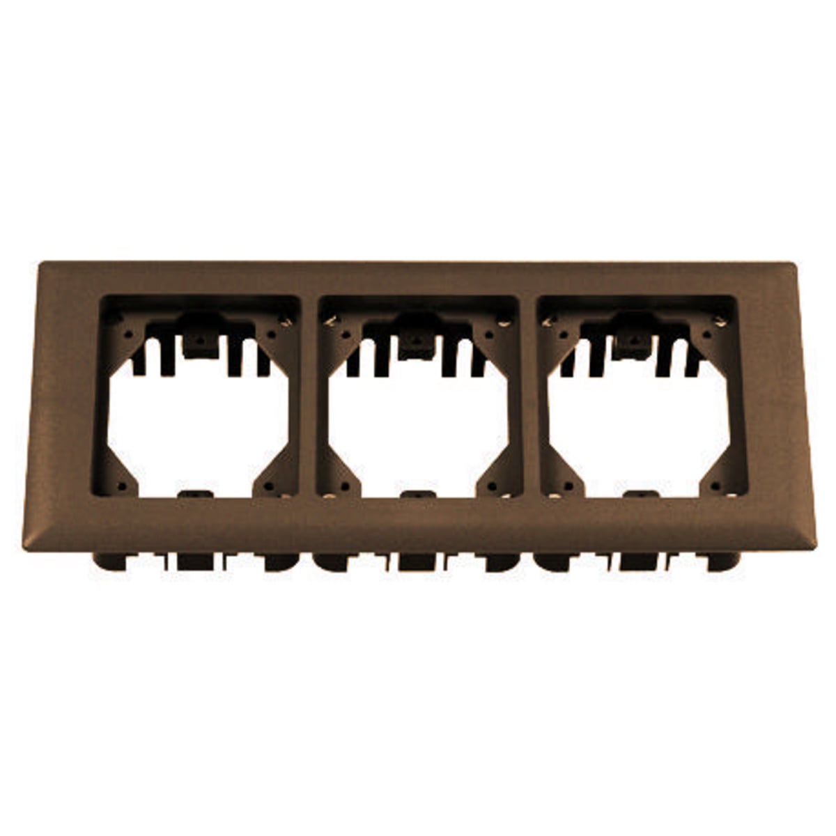 Concrete Floorboxes, Flush, Rectangular PVC Box Series, 3-Gang Non-Metallic Carpet Flange, Brown