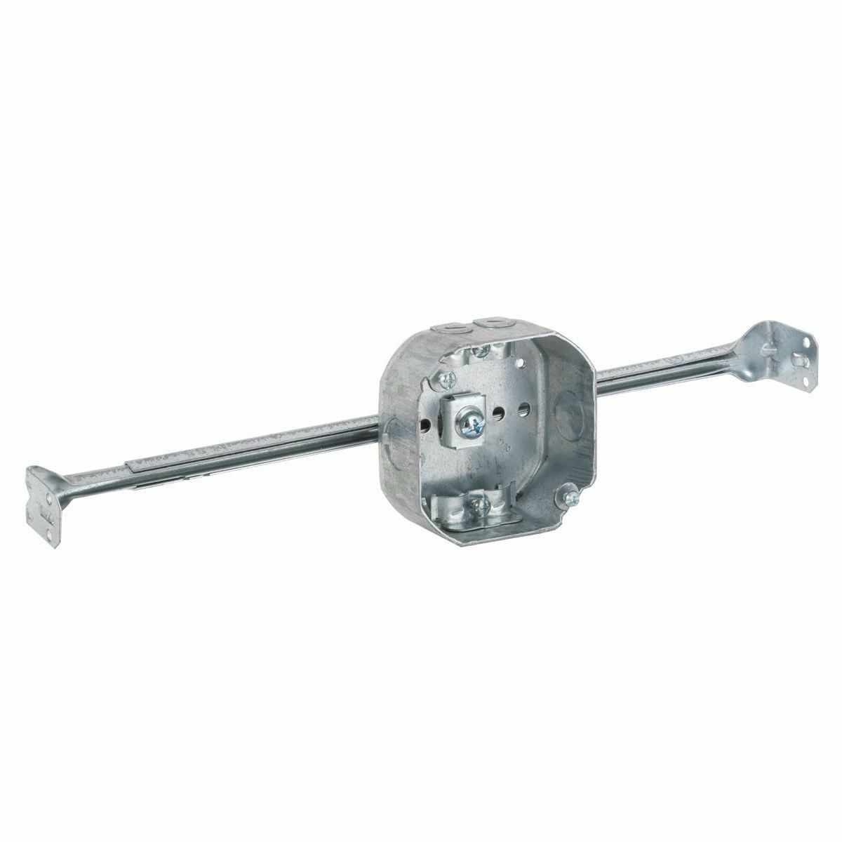 4 In. Oct. Bx., 1-1/2 In. Dp. Drawn w/NMSC Clamps, Bx. with 14-1/4 In.to22-1/2 In. Bar Hanger