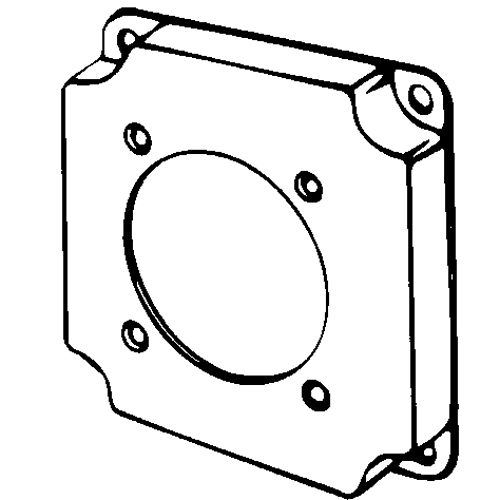 Features:Configuration One Single Flush Receptacle 2-1/2IN Dia, Standard:UL E18095, Material:Steel, Shape:Square, Size:4 X 4 X 0.5IN, Cubic Capacity:7CI