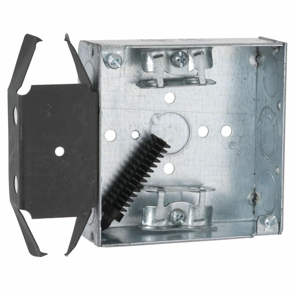 4 In. Square Bracketed Boxes, 1-1/2 In. Deep - Welded withAC/MC/FlexClamps