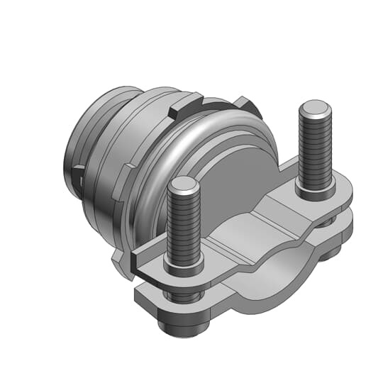 Two Screw Connector, Trade Size 3/8 Inch, 1/2 Inch Knockout, Grounding Type, CSA Certified for Aluminum Sheathed, CSA Certified for Aluminum and Steel Flexible Metal Conduit, Armored Cable and Armored Lead Cable, Steel