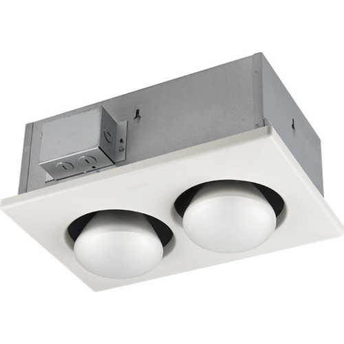 Broan Two-Bulb Heater, (2) 250W BR40 Infrared Bulbs, Type IC, UL Listed for 60°C Wiring (retrofits)