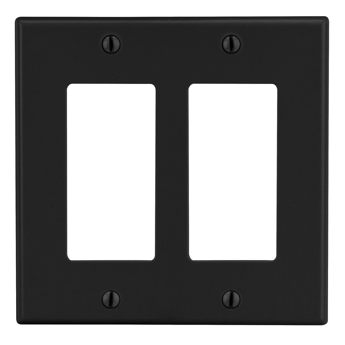 Wallplate, Mid-Size 2-Gang, 2) Decorator, Black
