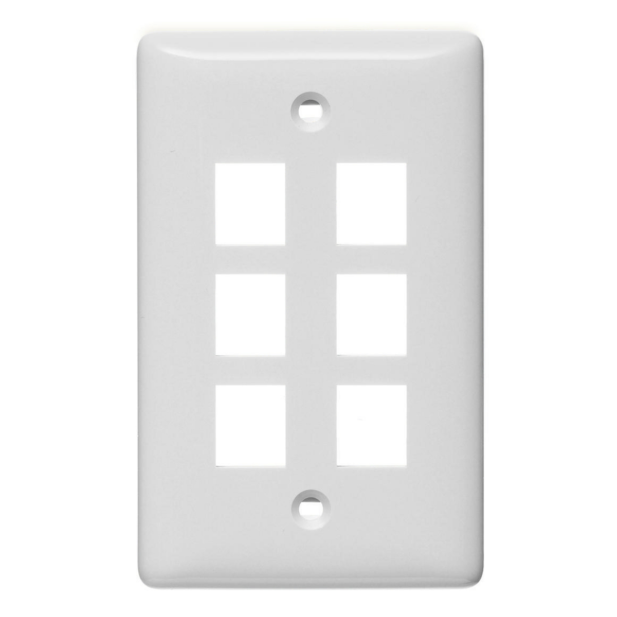 NetSelect Products, Wall, Without Label, 1-Gang, 6-Port, White