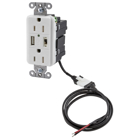 USB Charger Tamper-Resistant Receptacle, (1) USB Port 5A, 5V DC output, 15A, 125V AC Decorator Duplex, White