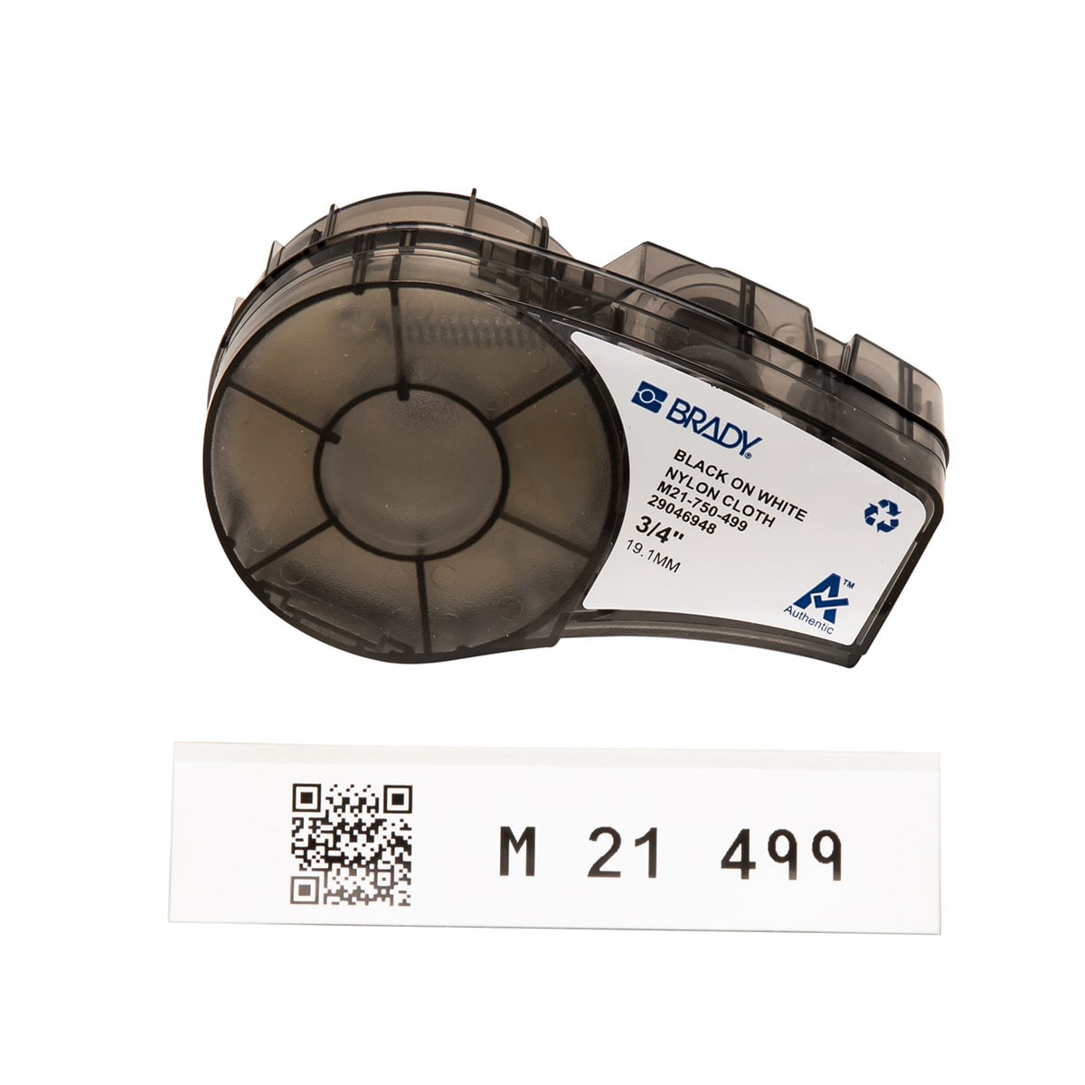 Label Nylon 0.75in x 16ft BK/WT