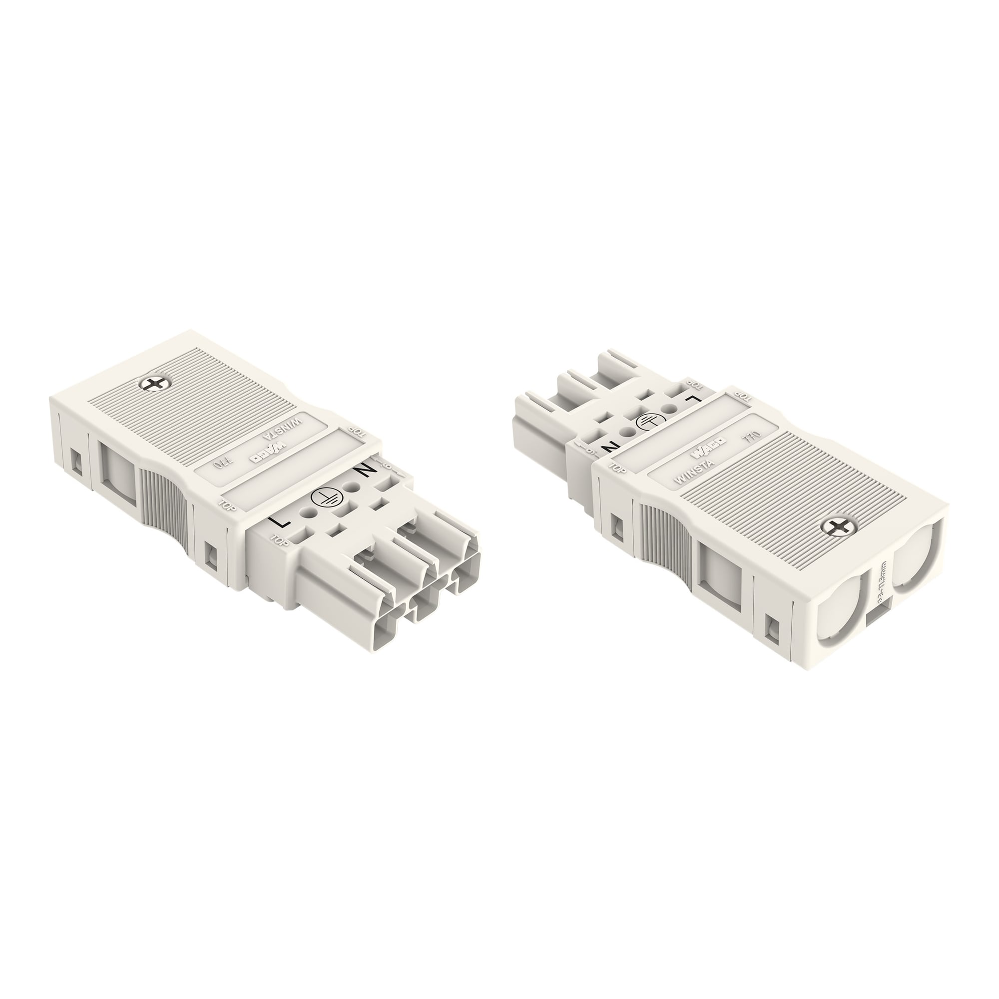 Plug; with strain relief housing; 3-pole; Cod. A; 4,00 mm; white