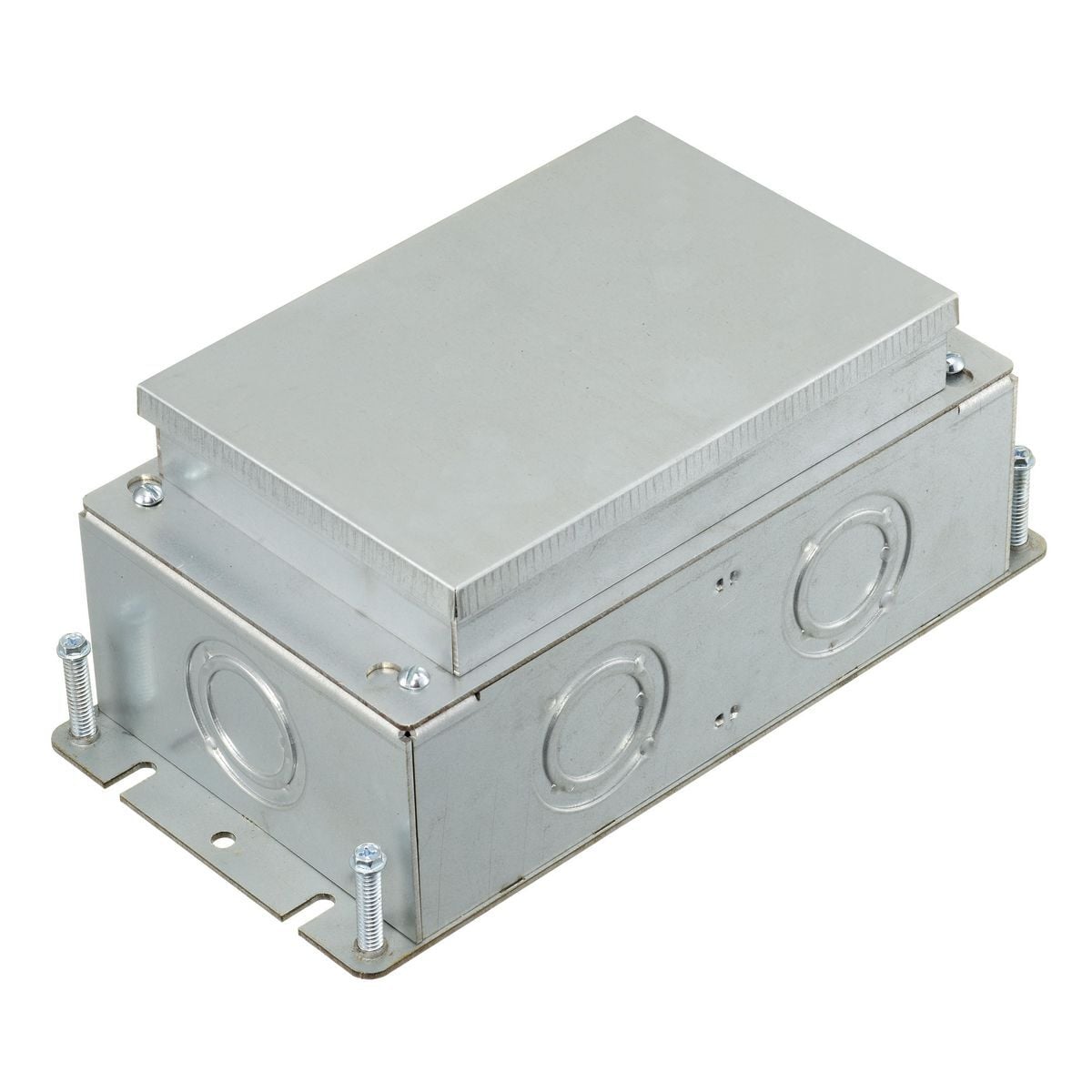 Flush Concrete Floorboxes Series, Deep Stamped Steel Box, Rectangular, 2-Gang, 3.75" Minimum Depth of Pour