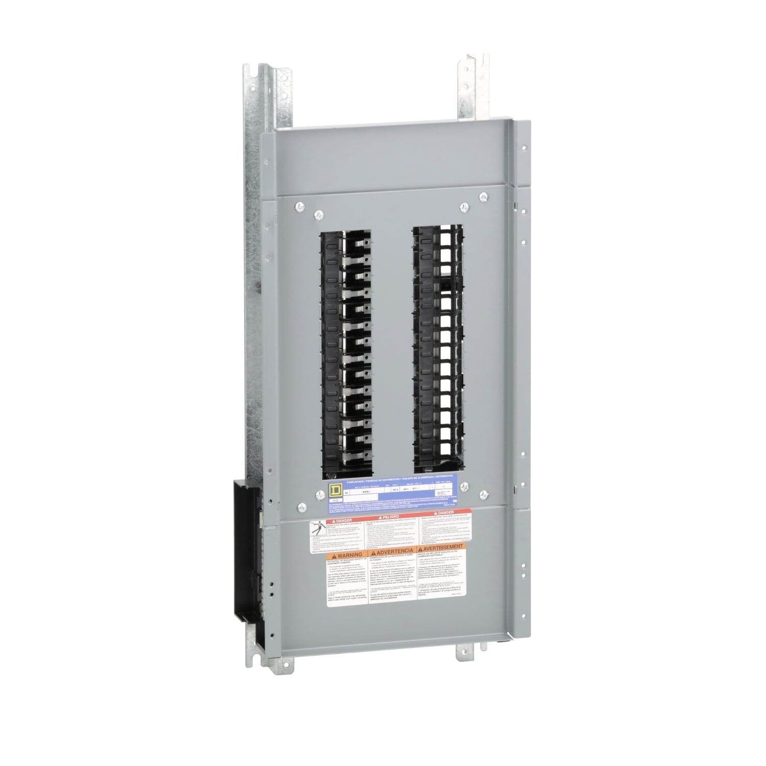 Panelboard interior, NQ, main lugs, 225A, Al bus, 30 pole spaces, 1 phase, 3 wire, 240VAC, 48VDC