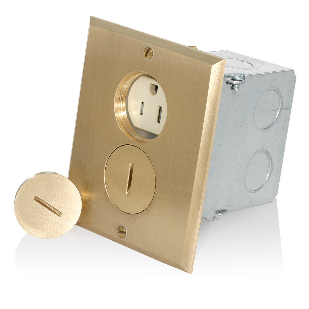 15 Amp, 125 Volt, Tamper-Resistant Duplex Receptacle, Straight Blade, Commercial Grade, Self Grounding, Ivory