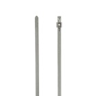 Dual-Lock 316 Stainless Steel Cable Tie, Temperature Rating of 538 Celsius (1000 F), Length of 558.8mm (22 Inches), Width of 6.35mm (0.25 Inches), Thickness of 0.381mm (0.015 Inches), Tensile Strength Rating of 889.6 Newtons (200 Pounds)