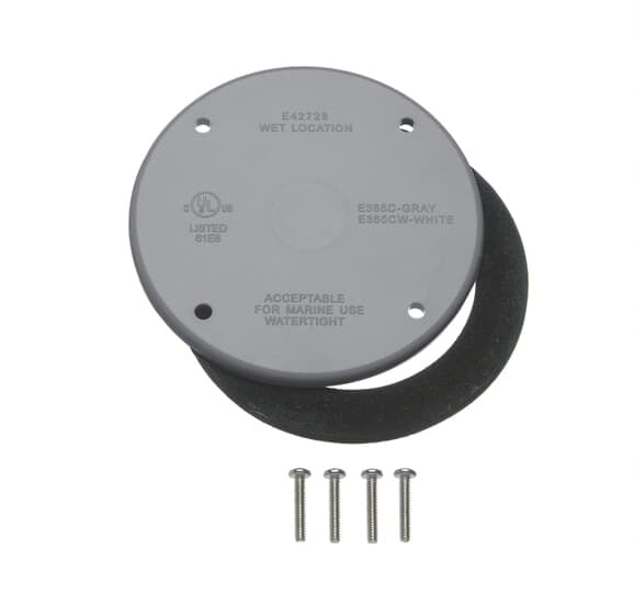 Round Weatherproof Cover, Diameter 4 Inches, Thickness 0.125 Inches, Material PVC, Color Gray