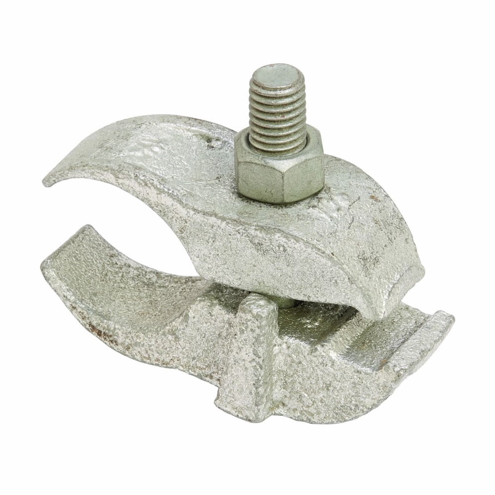 Eaton B-Line series pipe clamp, 1" H x 1" D, Malleable iron, Parallel pipe clamp