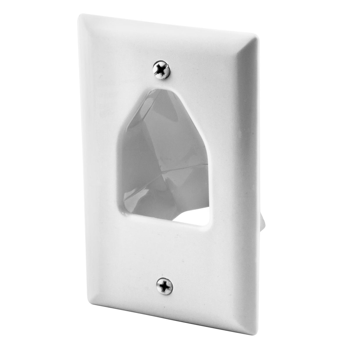 Plates, 1-Gang, Recessed, Cable PassThrough, White