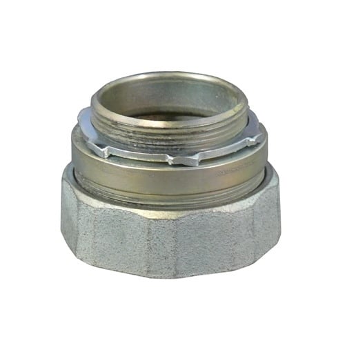 Concrete tight Compression Connector, 3 inch, Malleable Iron, Male Threaded x Compression