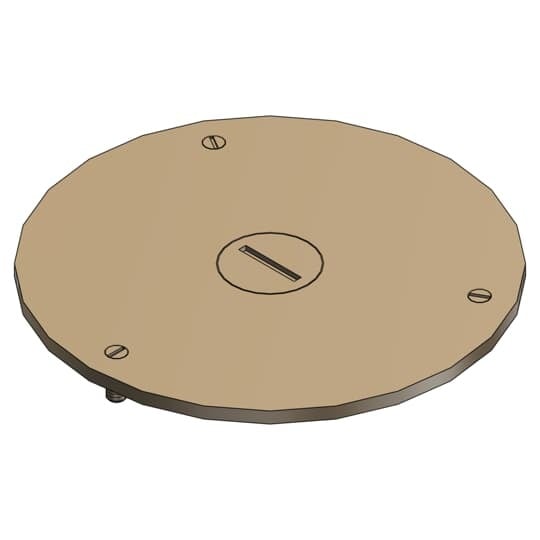 Cover Plate for Flush Service Floor Boxes, 3-1/2 Inch Diameter, 1 Inch NPS Plug Size, Brass