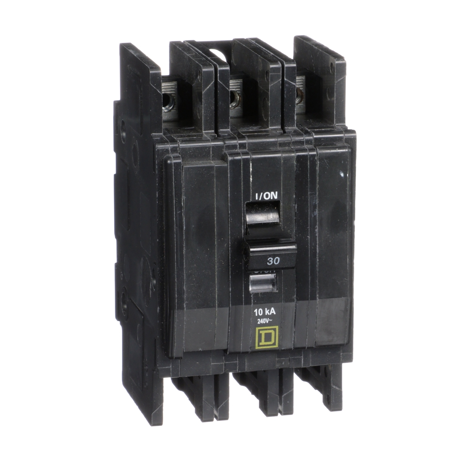 Mini circuit breaker, QOU, 30A, 3 pole, 240VAC, 10kA, ring terminal
