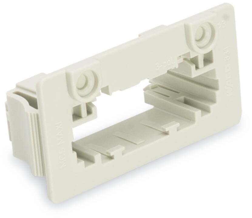 Snap-in frame; 1 part; Pin spacing 7.62 mm; 4-pole; light gray