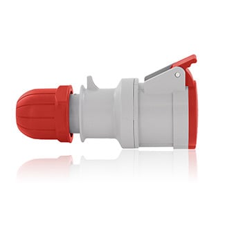 32 Amp, 346-415 Volt, 3P+N+E (4P, 5W), Clock Position 6, IEC/EN 60309-1 & 60309-2, International Configuration Connector, Industrial Grade, IP44, Splashproof - RED