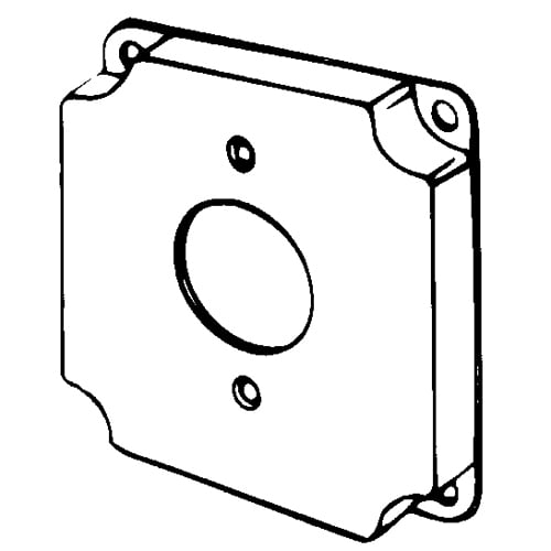 Features:Configuration One Single Flush Receptacle 1-13/32IN Dia, Standard:UL E18095, Material:Steel, Shape:Square, Size:4 X 4 X 0.5IN, Cubic Capacity:7CI
