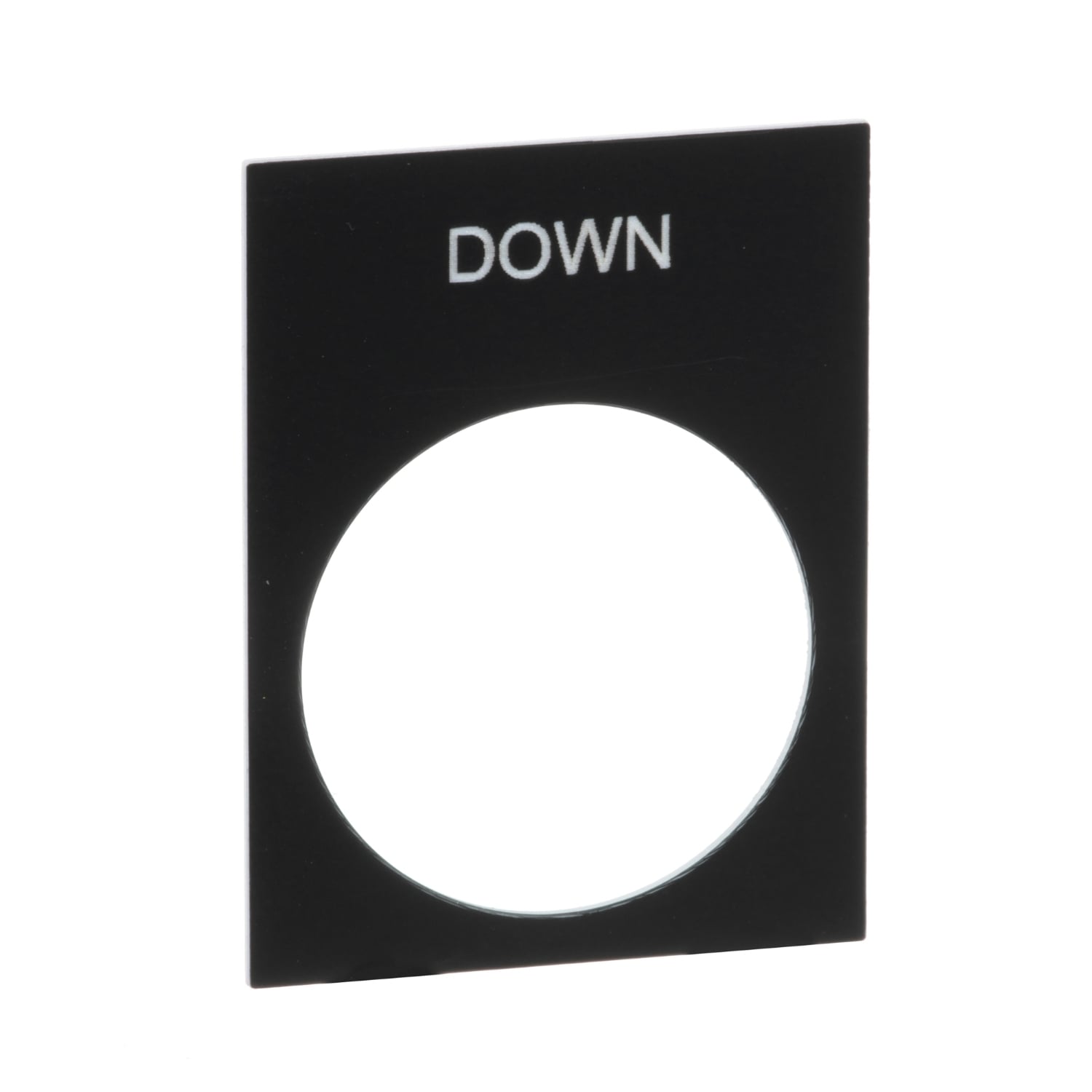 Harmony, XAC Pendant Station, legend plate, 30 mm by 40 mm, black, marked DOWN