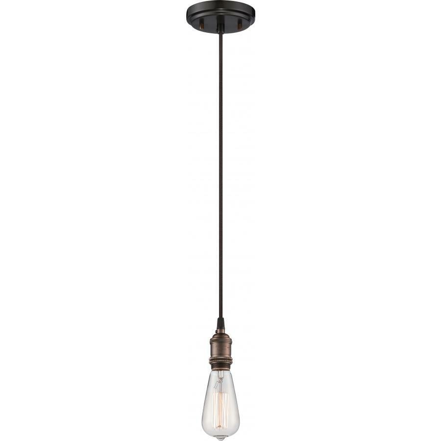 Vintage 1 Light Pendant Vintage Lamp Included Rustic Bronze