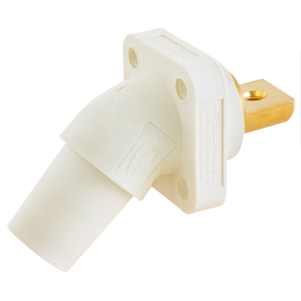 Single Pole Products, 300/400A Series,Receptacle, Angled, Buss Connection, White