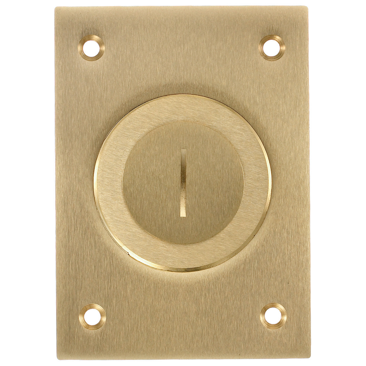 Flush Concrete Floor Box Series, 1-Gang Cover, Rectangular, Combination 2-1/8"X 1" Threaded Opening, Brass