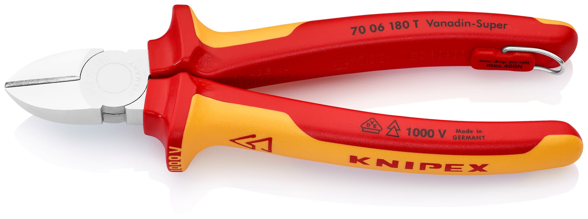 Diagonal Cutters-1000V Insulated-Tethered Attachment, 7 1/4 in.