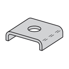 Eaton B-Line series U-washer, 0.46" H x 1.62" L x 0.81" W, Steel material, Electro-plated, U-washer