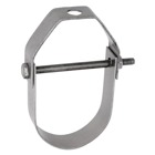 Hanger, Clevis, Pipe Size 4 Inch, Size of Steel Upper 1/4 Inch x 1-1/4 Inch Lower 3/16 Inch x 1-1/4 Inch, Stainless Steel