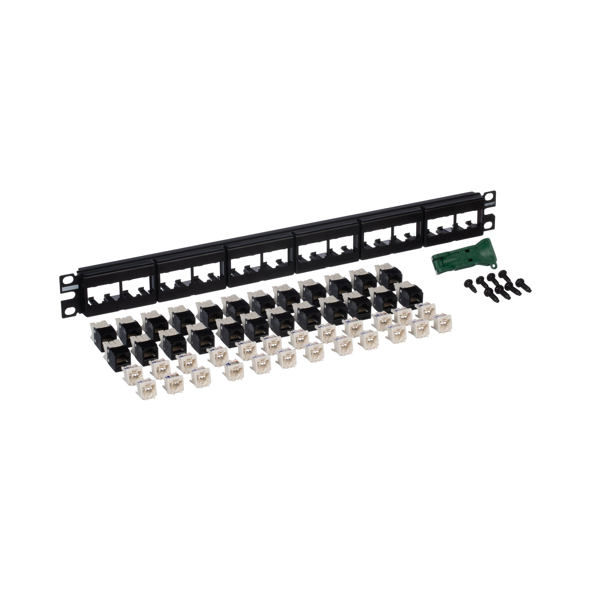 Patch Panel Kit, 24 Port, Cat 6 TX Modul