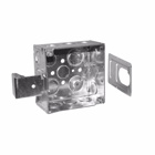 Eaton Crouse-Hinds series Square Outlet Box, (2) 1/2", (2) 1/2", (1) 3/4" E, 4", SSB, Conduit (no clamps), Welded, 2-1/8", Steel, (8) 1/2",(4) 1/2", (1) 3/4" E, 30.3 cubic inch capacity