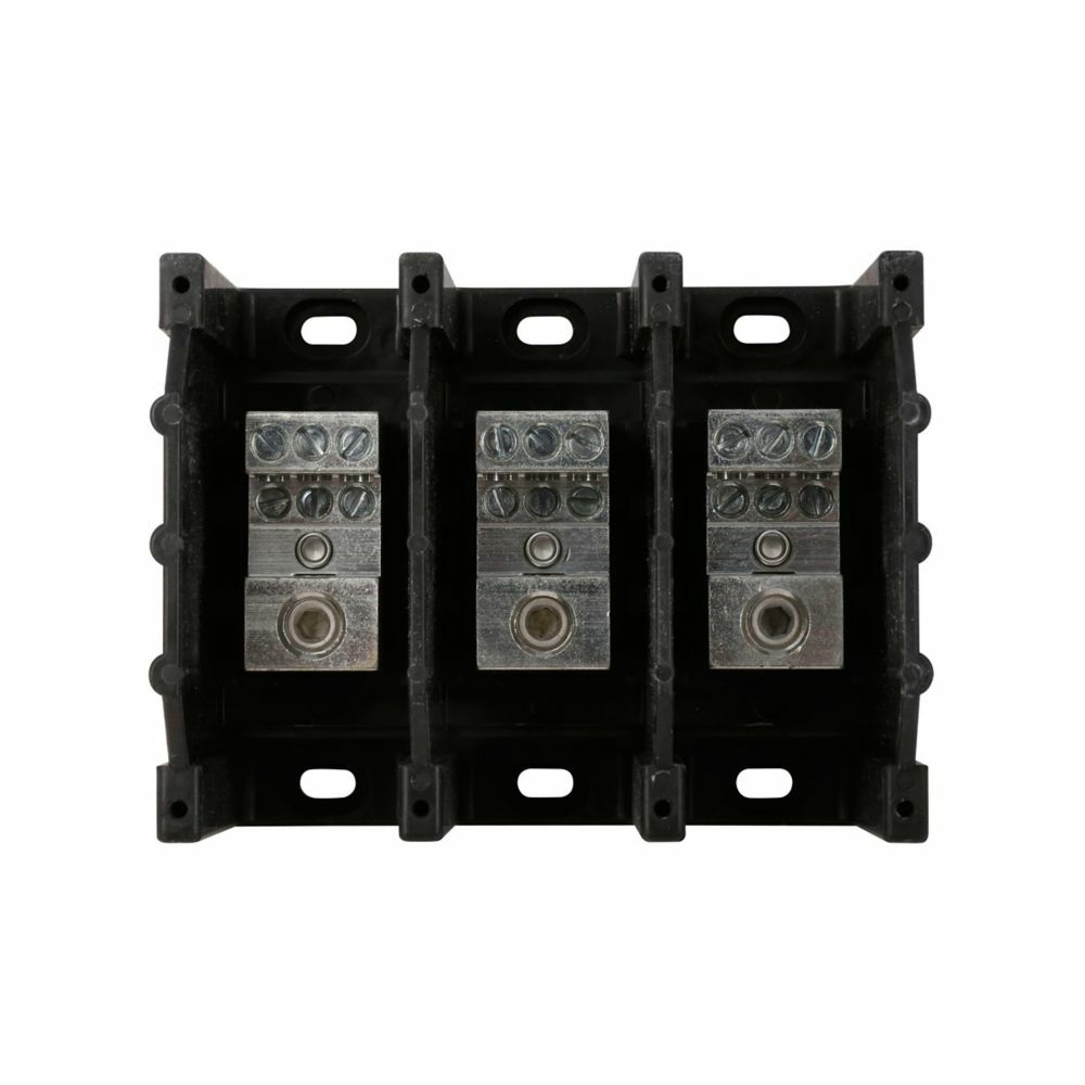 Power Distribution Blocks, Open, 175A, Three-pole, 2/0-#8AWG line, (6)#4-#14AWG load