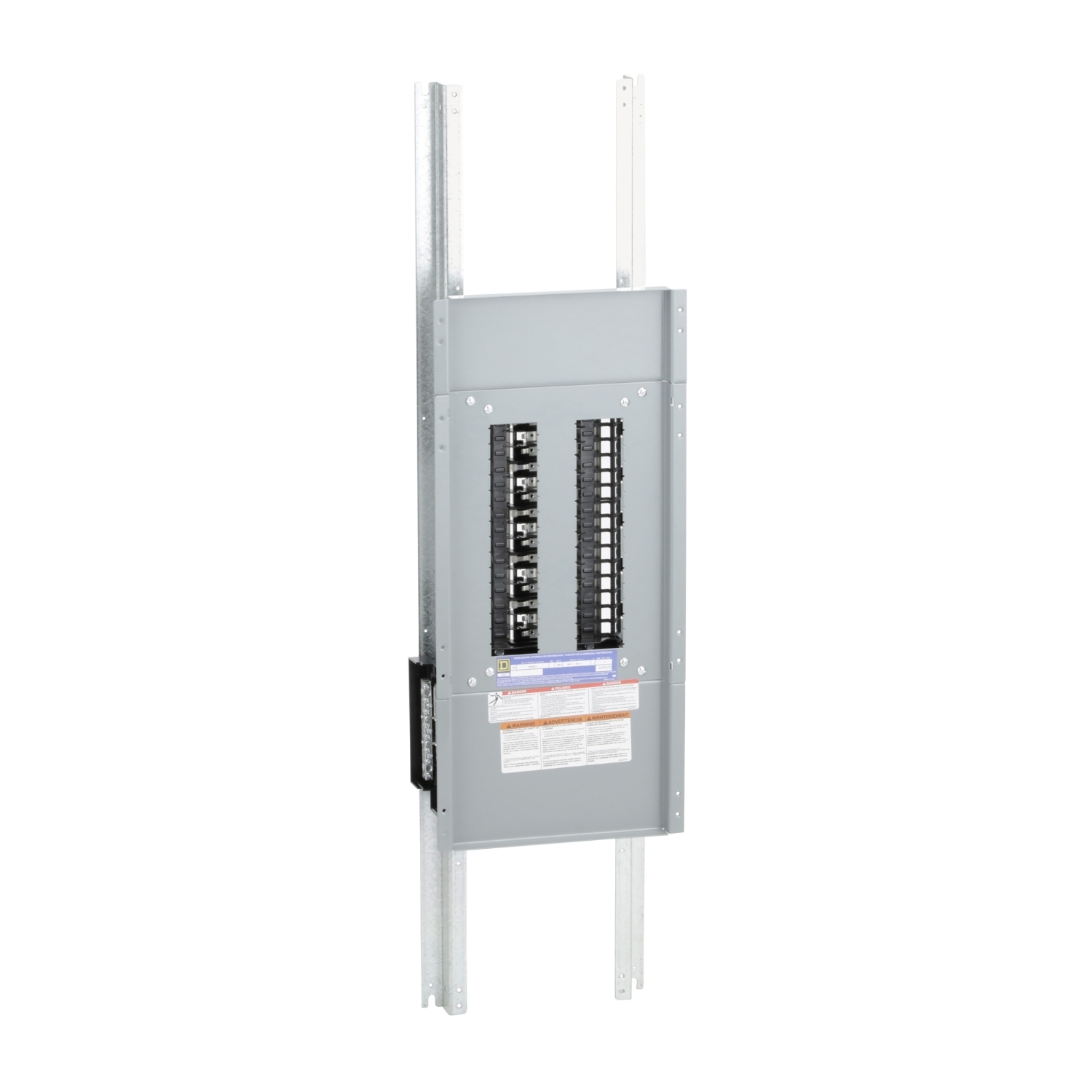 Panelboard interior, NQ, main lugs, 400A, Al bus, 30 pole spaces, 3 phase, 4 wire, 240VAC, 48VDC