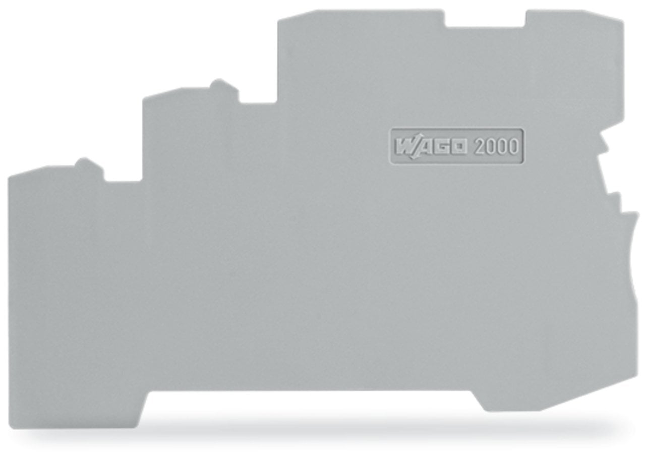 End and intermediate plate; 1 mm thick; for 3-conductor terminal blocks; gray