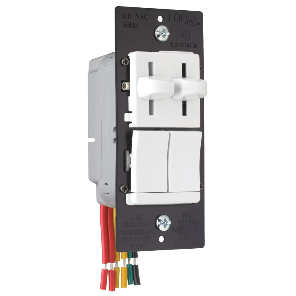 Preset 3-speed/3way De-Hummer Fan Control with 3way Dimmer, 300W White